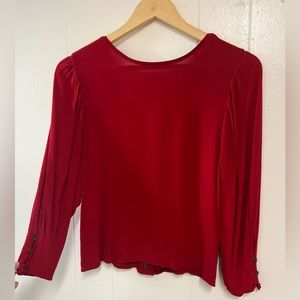 Bershka red blouse. Button up back, 3/4 sleeve. Size S